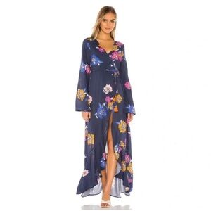 Maaji Navy Floral Long Sleeve Maxi Dress